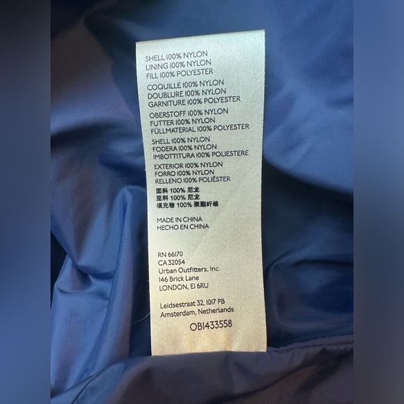 Maeve Anthropologie Blue Snap- Sleeve Puffer Jacket- size M - Picture 8 of 9